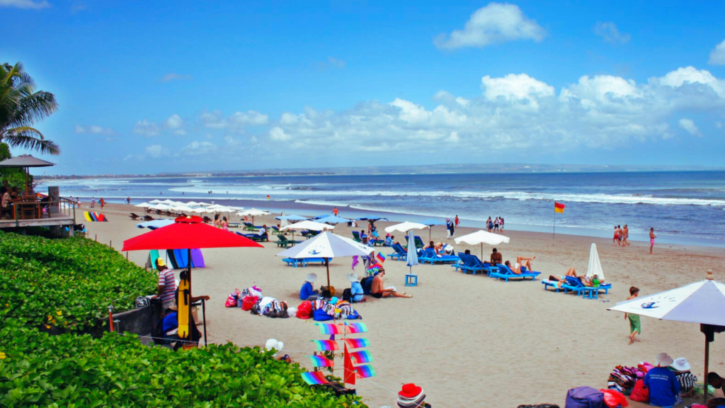 sunbathing at Seminyak Beach Bali