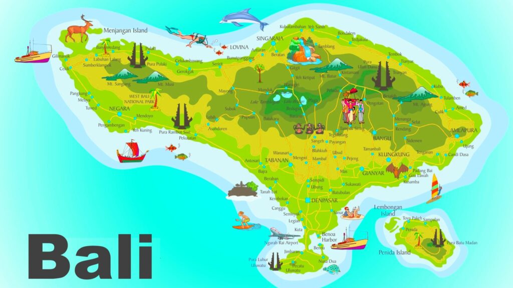 Bali island map